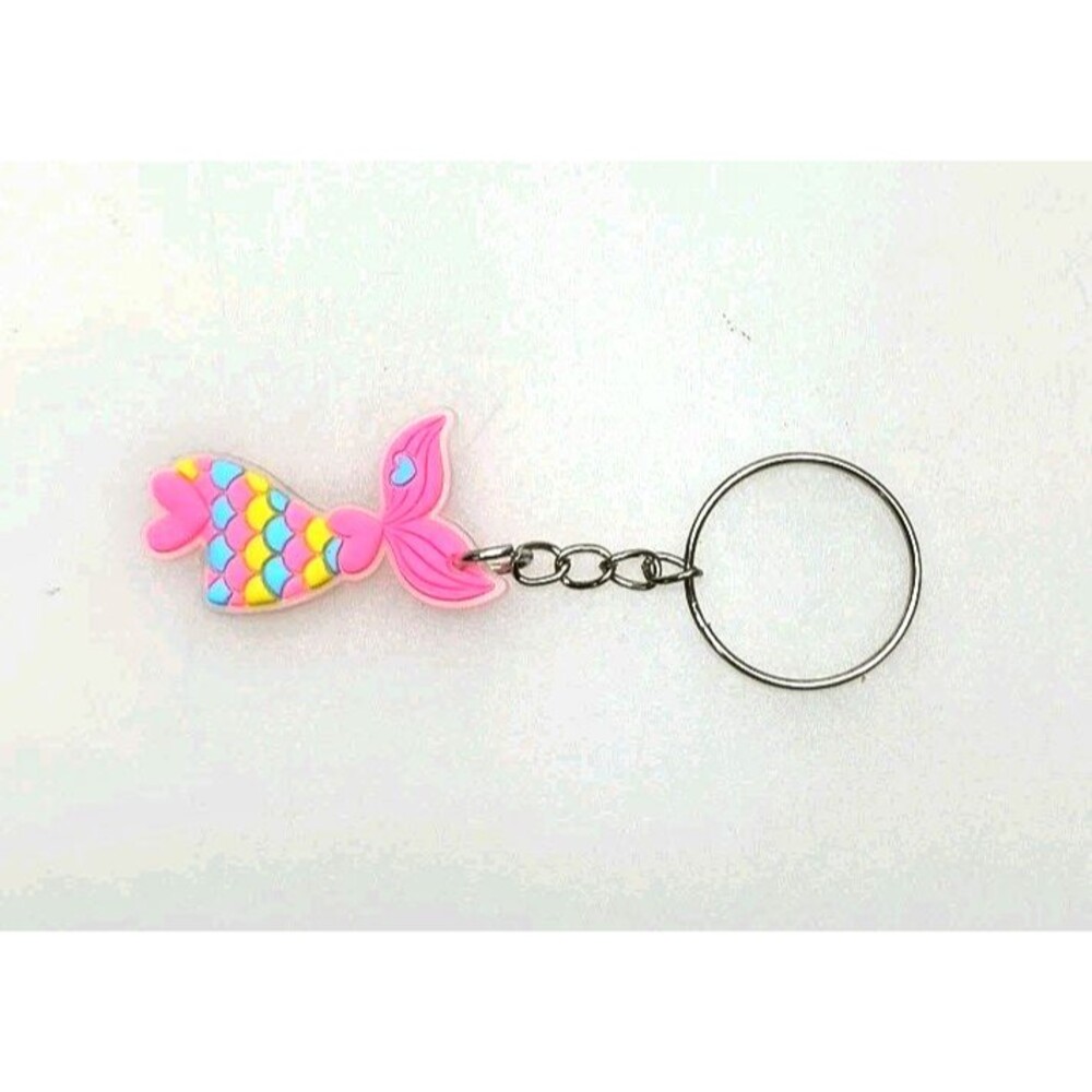 Cute Mermaid Tail Keychain Pink Ocean Sea Bag Charm Key Ring